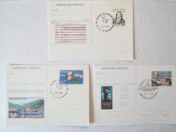 Interi postali lotto 3 cartoline Italia 1° giorno