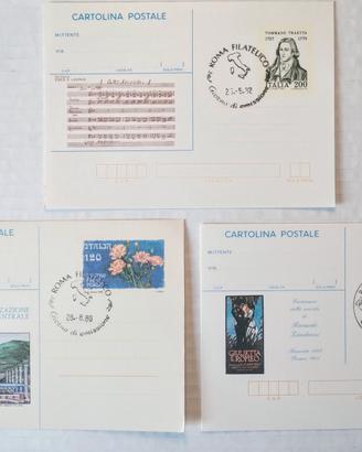 Interi postali lotto 3 cartoline Italia 1° giorno