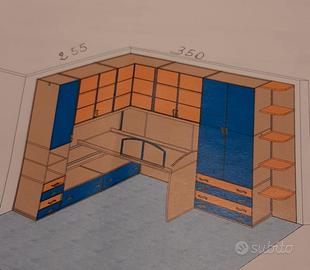 Cameretta per ragazzi GSG Eco - Armadio - letto