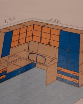 Cameretta per ragazzi GSG Eco - Armadio - letto