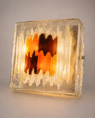 PLAFONIERA/LAMPADA DA PARETE IN VETRO ARTISTICO