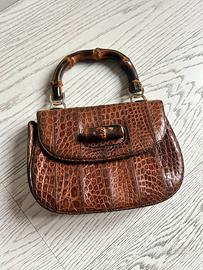 Borsa Bamboo Marrone in pelle originale