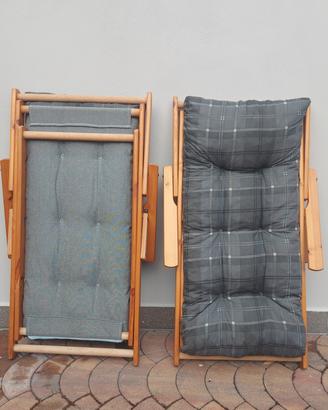 Poltrone sdraio in legno imbottite