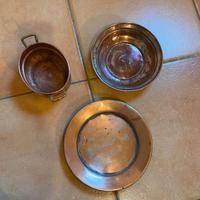 Set 3 pezzi in rame vintage 