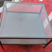 Tavolino / Vetrinetta ferro battuto e vetro 