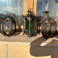 Lanterne in ferro battuto e vetro