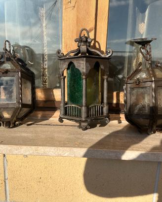 Lanterne in ferro battuto e vetro
