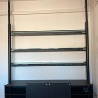 Libreria design metallo vetro