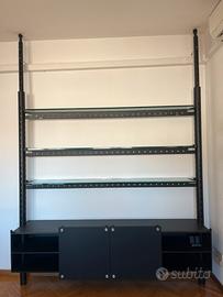 Libreria design metallo vetro