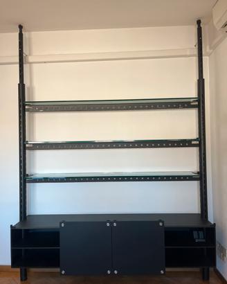 Libreria design metallo vetro