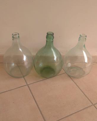 3 Damigiane in vetro da 5 litri cad.