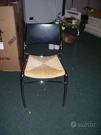 2 sedie struttura cromata sedile in cordoncino