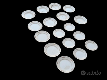 Elegante set di 15 piatti in porcellana