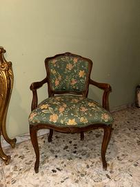 Coppia di poltroncine/sedie classiche floreali