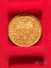 Regno d'Italia Marengo oro 900 Lire 20 1812 raro.