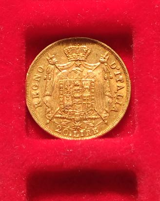 Regno d'Italia Marengo oro 900 Lire 20 1812 raro.