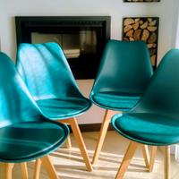4 sedie nordic blu petrolio