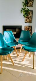 4 sedie nordic blu petrolio