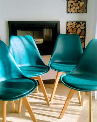 4 sedie nordic blu petrolio