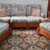 Divano letto rustico con poltrone