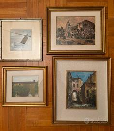 Lotto quadri tecniche miste