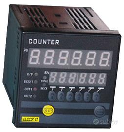 Contatore impulsi digitale doppio display 6 cifre