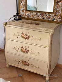 Cassettiera in legno stile shabby chic