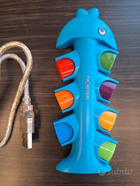 Hub USB vintage NORTEK "Fish" 7 Porte - Anni 2000
