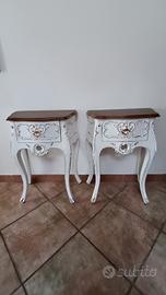 Coppia antichi comodini luigi xvi shabby chic