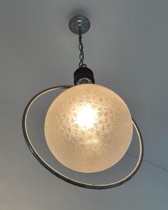 Lampadario  vintage anni '70 a forma di pianeta