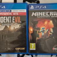 Minecraft e Resident Evil Ps4