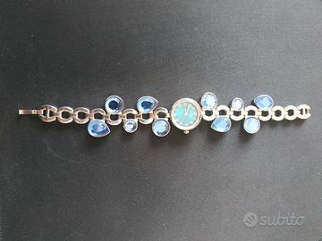 Orologio da donna elegante con strass blu