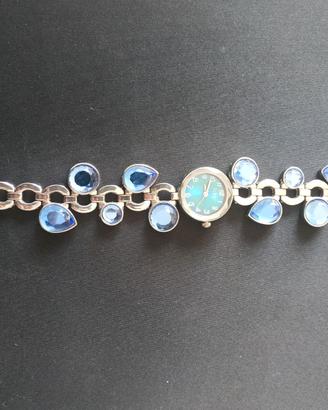 Orologio da donna elegante con strass blu
