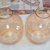 2 bocce in vetro per lampadario vintage.