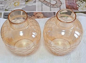 2 bocce in vetro per lampadario vintage.