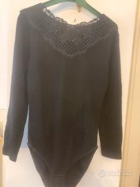 Body donna manica lunga presunta lana taglia 48/50
