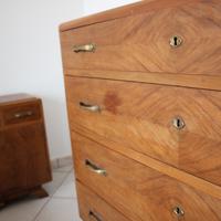 Modernariato armadio specchiera comò e cassettiera