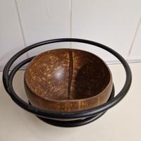 supporto ferro verniciato nero per noce di cocco