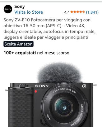 Sony zv-e10 e Sony sel 10-18