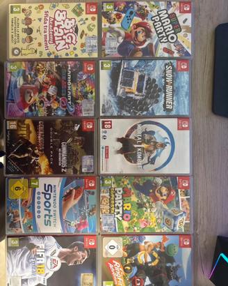 Lotto 10 giochi switch+Ringfit e volanti originali