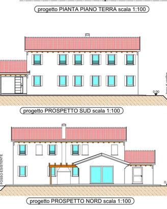 Casa moderna + rustico con progetto approvato