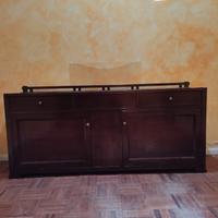 mobile buffet credenza legno massello color mogano