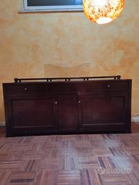 mobile buffet credenza legno massello color mogano