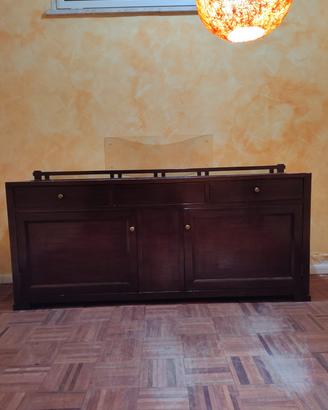 mobile buffet credenza legno massello color mogano
