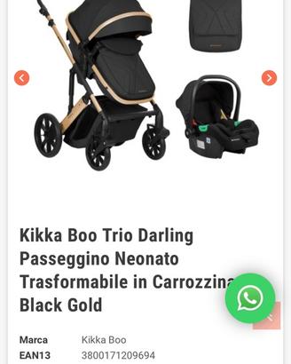 Passegino Trio Kikka Boo Darling Black silver