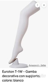 gamba decorativa donna color bianco con supporto 