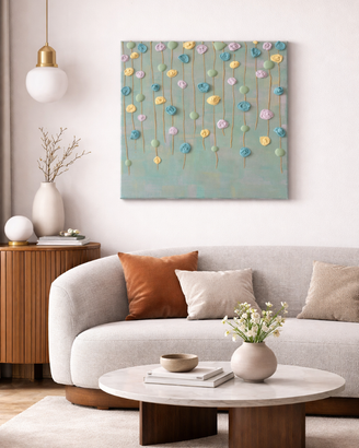 Quadro astratto moderno in rilievo | Arte materica