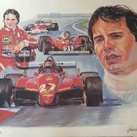 Litografia Gilles Villeneuve