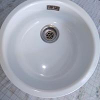 Lavandino Cucina Tondo Bianco 