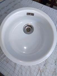 Lavandino Cucina Tondo Bianco 